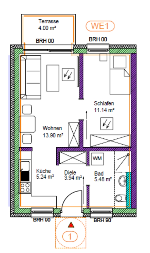 Grundriss einer Wohnung